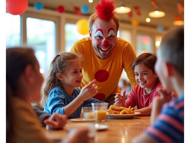 Çocukları eğlendiren bir animatör veya maskot karakteri.