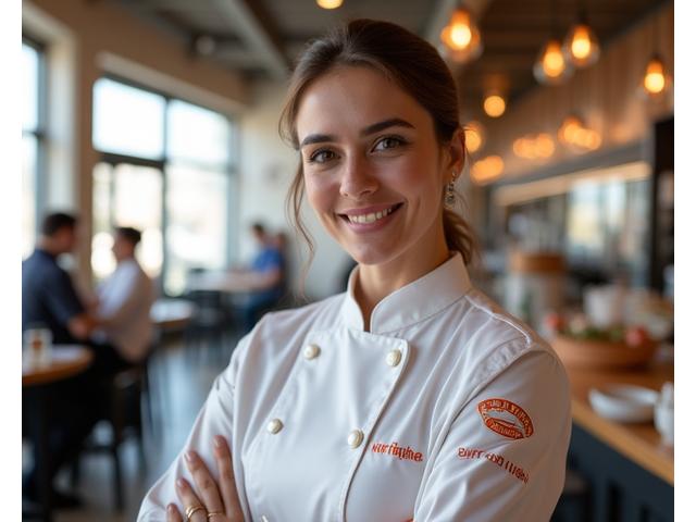Yeni açılmış, modern dizaynlı bir Kanat Evim restoranının içinden Fatma Hanım