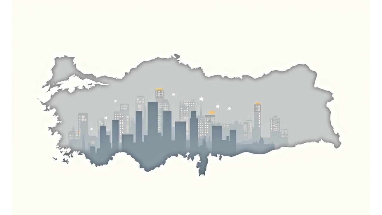 Türkiye haritası üzerinde gıda sektöründeki büyüme ve şehirleşme oranlarını gösteren infografik